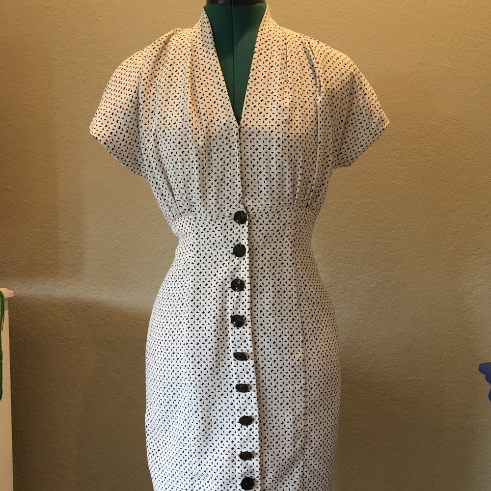 Elegant Vintage Geometric Pattern Pencil Dress